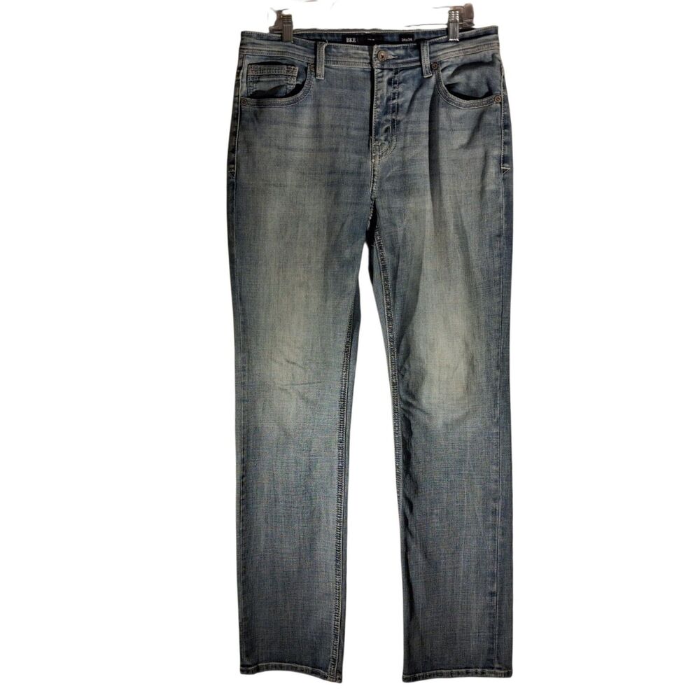 BKE Buckle tyler jeans mens 34x34 blue denim straight leg fit rock GBP23322